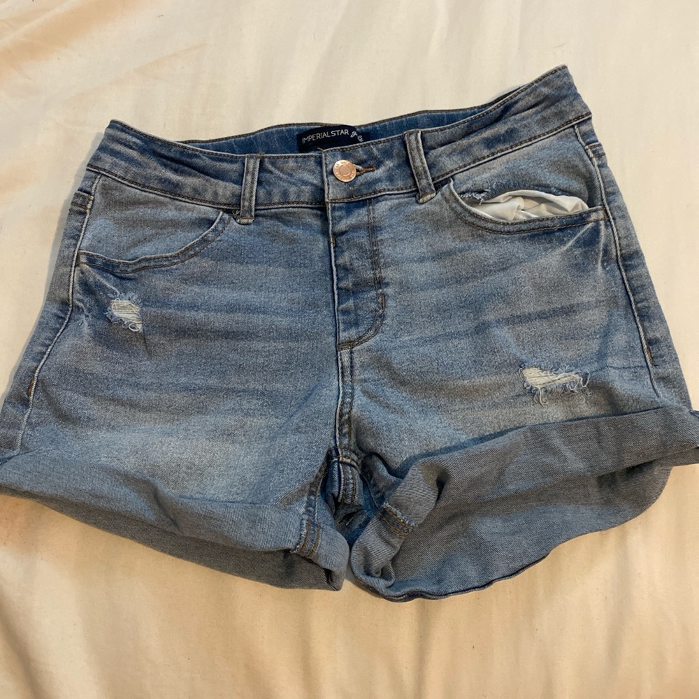 Imperial Star Blue Jean Shorts High-Waisted Distressed